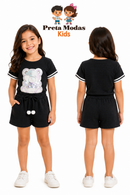 Conjunto Infantil Feminino Urso Com Paetês