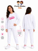 Conjunto Infantil Feminino Moletom Barbie