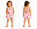 Conjunto Infantil Floral Rosa Com Short E Top de Bico