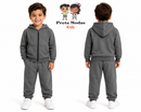 Conjunto Infantil Moletom Cinza Com Capuz