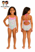 Maiô Infantil Estampado Com Babado
