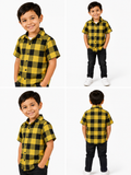 Camisa Infantil Xadrez Flanelado Manga Curta
