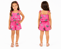 Conjunto Infantil Cropped E Short Borboletas