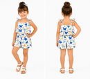 Conjunto Infantil Cropped E Short Borboletas