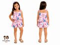 Conjunto Infantil Blusa Babado E Short Estampa Corações