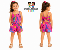 Conjunto Infantil Floral Rosa Com Short E Top de Bico