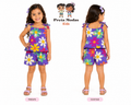Conjunto Infantil Floral Colorido Com Blusa de Amarração