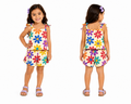 Conjunto Infantil Floral Colorido Com Blusa de Amarração