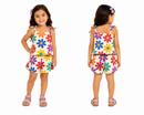 Conjunto Infantil Floral Colorido Com Blusa de Amarração