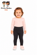 Legging Básica Preta Com Cós Largo