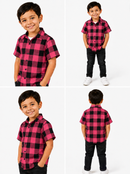 Camisa Infantil Xadrez Flanelado Manga Curta
