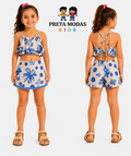 Conjunto Infantil Floral Pink Com Cropped e Short