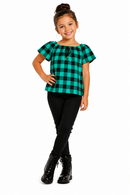 Blusa Infantil Xadrez Manga Curta