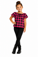 Blusa Infantil Xadrez Manga Curta