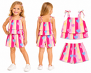 Conjunto Infantil Cropped E Short Borboletas