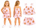 Conjunto Infantil Cropped E Short Borboletas