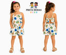 Conjunto Infantil Floral Rosa Com Short E Top de Bico
